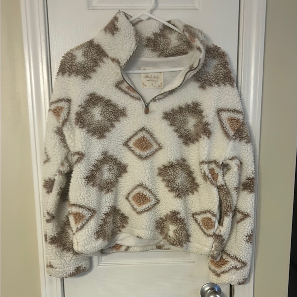 Cozy Beige and Brown Patterned Women's Sweater